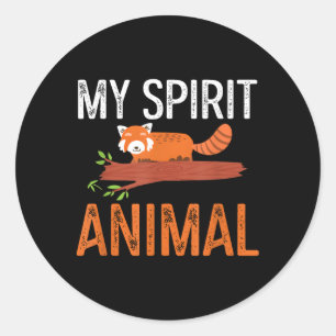 My Spirit Animal Red Panda Classic Round Sticker