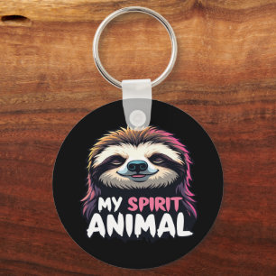 My Spirit Animal - Relaxed Lazy Sloth Design Key Ring