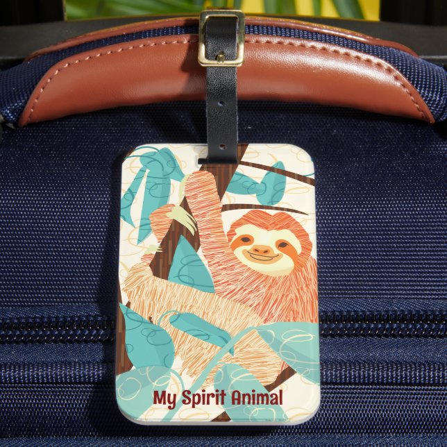 My Spirit Animal Sloth Luggage Tag (Front Insitu 2)