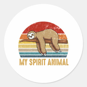 My spirit animal Sloth Sleeping  Classic Round Sticker