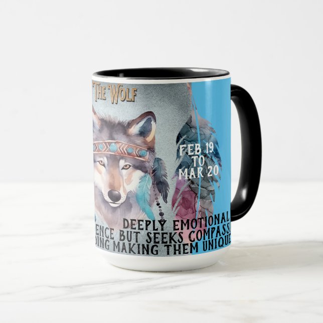 "My Spirit Animal" The Wolf Coffee Mug (Front Right)