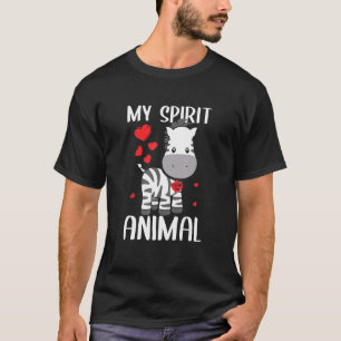 My Spirit Animal Zebra With I Love You Heart Cute  T-Shirt