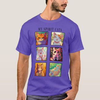 My Spirit Cats Funny Anime family T-Shirt