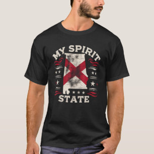 My Spirit State Alabama Flag Map USA America T-Shirt