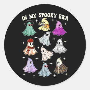 My Spooky Era Groovy Ghost Halloween Funny Classic Round Sticker