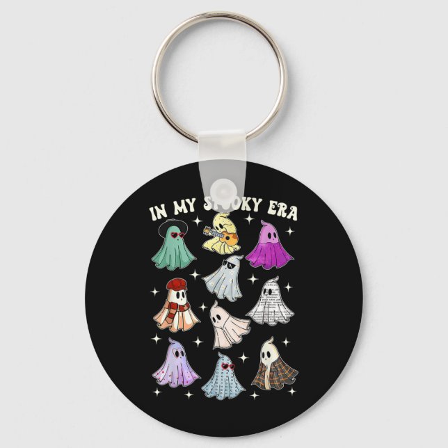 My Spooky Era Groovy Ghost Halloween Funny  Key Ring (Front)