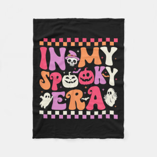 My Spooky Era Halloween Ghost Groovy Hippie Hallow Fleece Blanket