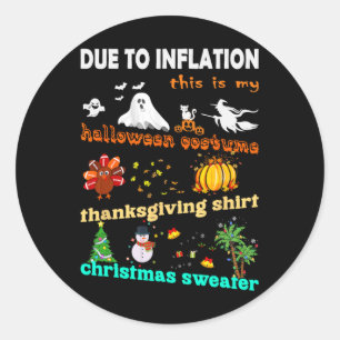 My Spooky Halloween Thanksgiving Ugly Costume 1  Classic Round Sticker