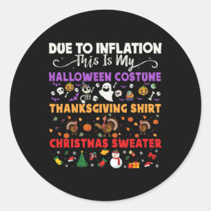 My Spooky Halloween Thanksgiving Ugly Costume Classic Round Sticker