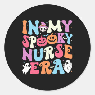 My Spooky Nurse Era Halloween Groovy Nursing Hallo Classic Round Sticker