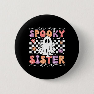 My Spooky Sister Era Retro Ghost Halloween Spooky  6 Cm Round Badge