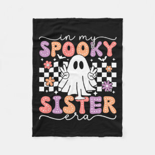 My Spooky Sister Era Retro Ghost Halloween Spooky  Fleece Blanket