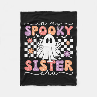 My Spooky Sister Era Retro Ghost Halloween Spooky  Fleece Blanket
