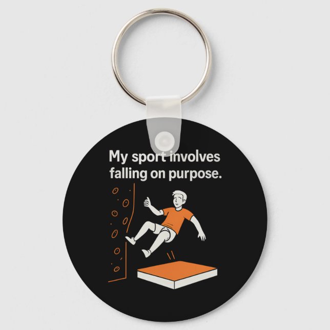 My Sport Involves Falling On Purpose Climbing Humo Key Ring (Front)