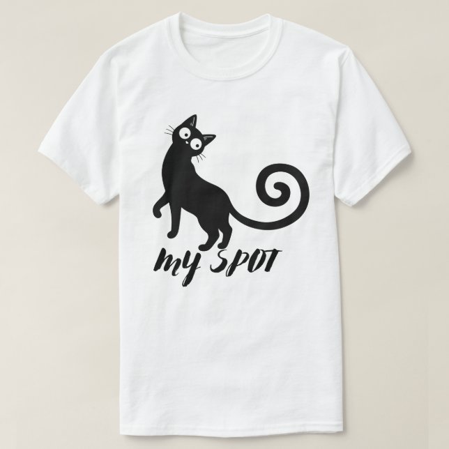 My Spot Black Cat Design T-Shirt (Design Front)
