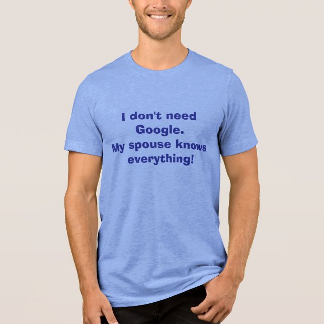 My spouse knows everything! - Funny T-shirt Tri-Blend Shirt (Front)