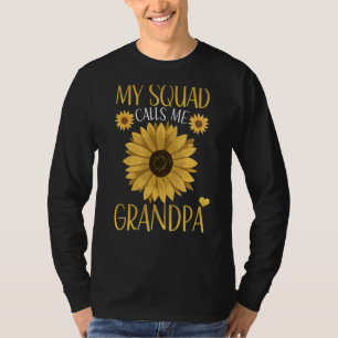 My Squad Calls Me Grandpa Sunflower Matching Famil T-Shirt