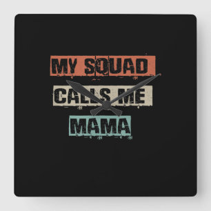 My Squad Calls Me Mama Funny Workout Gym Mum Gift Square Wall Clock