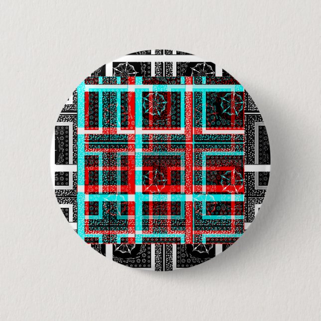 My Square Maze Design 6 Cm Round Badge (Front)