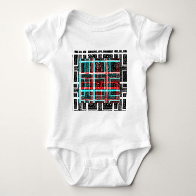 My Square Maze Design Baby Bodysuit (Front)