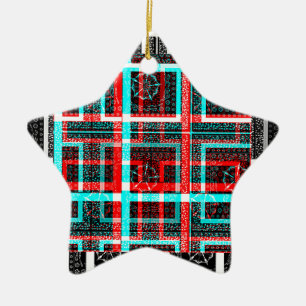 My Square Maze Design Ceramic Tree Decoration