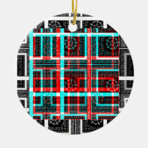 My Square Maze Design Ceramic Tree Decoration