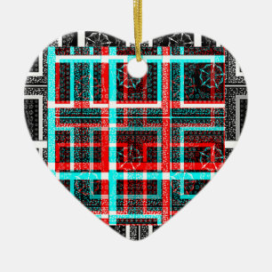 My Square Maze Design Ceramic Tree Decoration