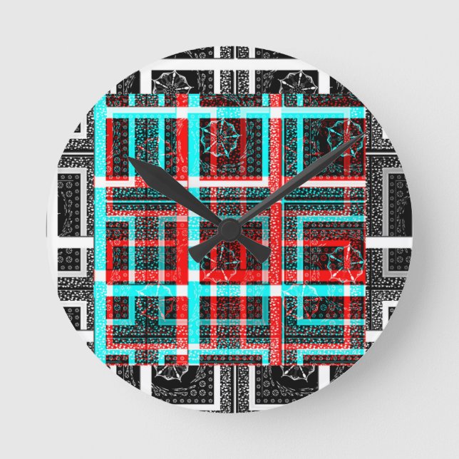 My Square Maze Design Round Clock (Front)