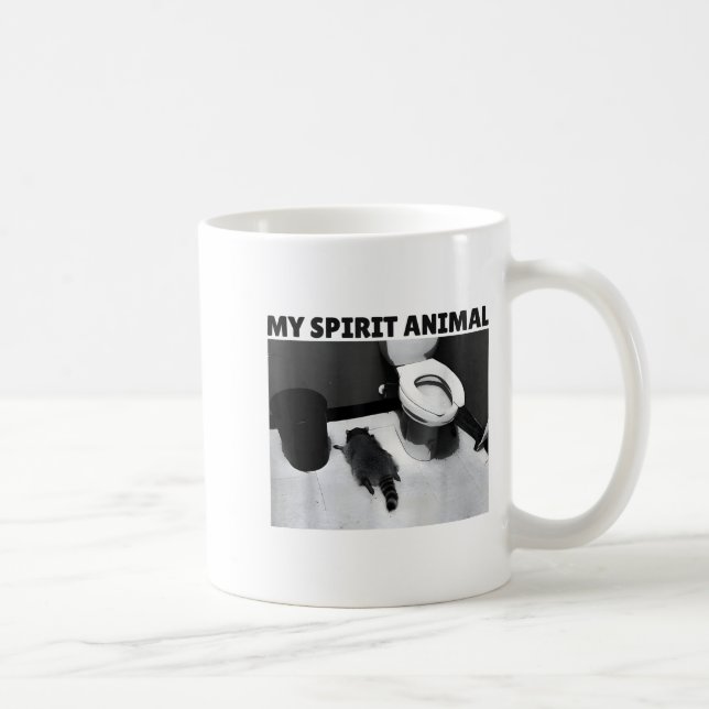 My Srit Animal Funny Drunk Raccoon Meme  Coffee Mug (Right)