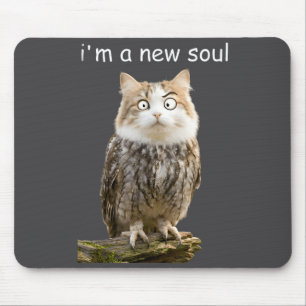 My Srit Animal Funny Meowl, Cursed Cat Owl Brainro Mouse Pad