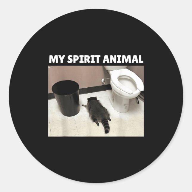My Srit Animal Raccoon Trash Panda Drunk In The Ba Classic Round Sticker (Front)