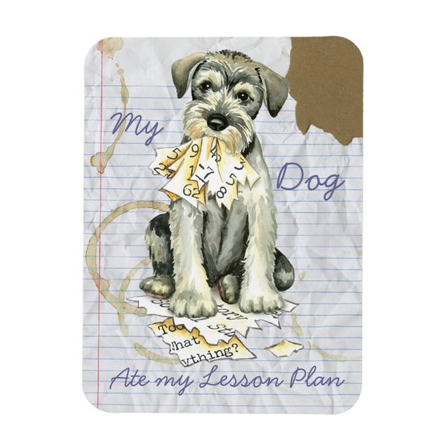 My Standard Schnauzer Ate My Lesson Plan Magnet (Vertical)