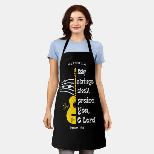 MY STRINGS SHALL PRAISE YOU Christian Apron