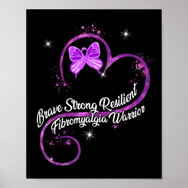 My Strong Resilient Fibromyalgia Warrior Awareness Poster (Front)