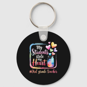 My Student Stole My Heart 3rd Grade Teacher Valent Key Ring