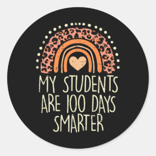 My Students Are 100 Days Smarter 100th Day Of Scho Classic Round Sticker
