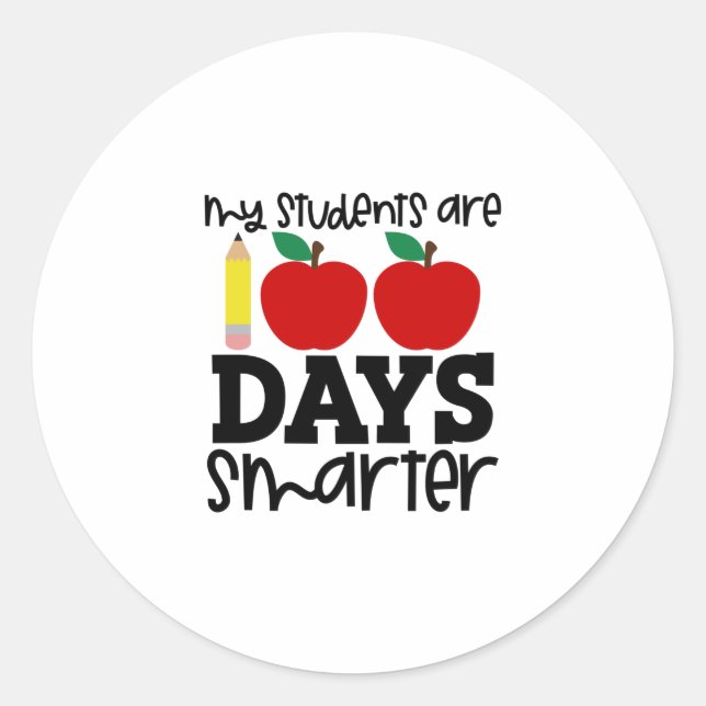 My Students Are 100 Days Smarter Classic Round Sticker (Front)