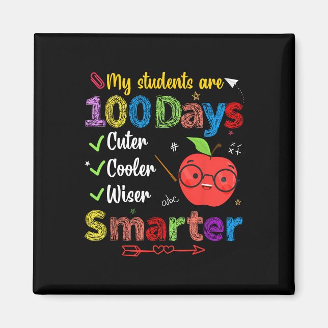 My Students Are 100 Days Smarter Cuter Cooler Wise Magnet (Front)