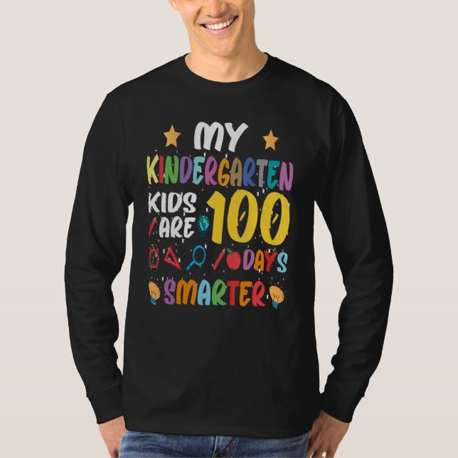My Students Are 100 Days Smarter Kindergarten Kids T-Shirt (Front)