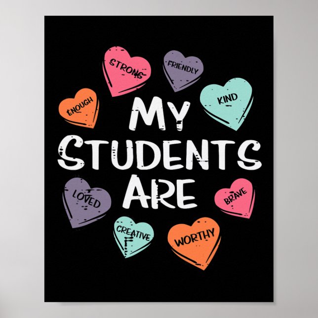 My Students Are Enough Friendly Valentines Day Tea Poster (Front)
