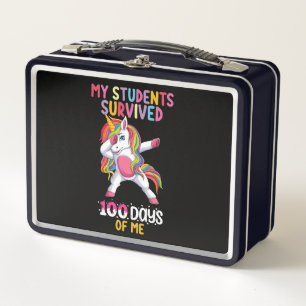 My Students Survived 100 Days of Me School Teacher Metal Lunch Box