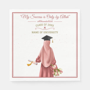 "My Success is Only by Allah" Graduating Girl Napkin
