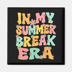 My Summer Break Era Retro Groovy Summer Break Teac Magnet