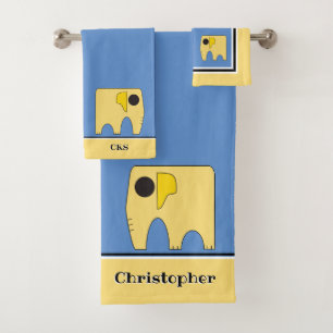 My Sunny Elephant - Personalised Bath Towel Set