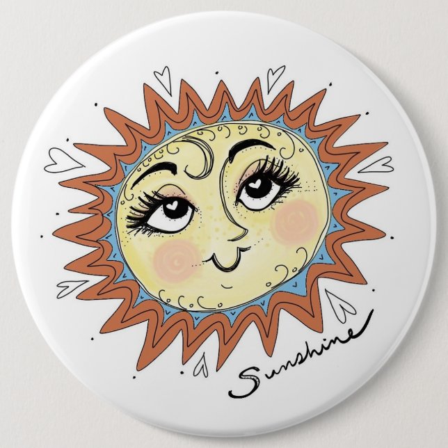 My Sunshine Fun Illustration  6 Cm Round Badge (Front)