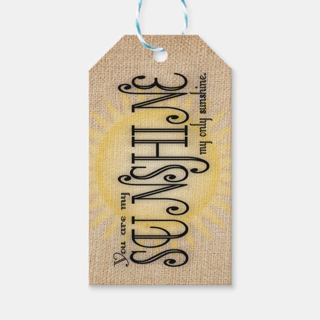 My Sunshine on Burlap Gift Tags (Front)