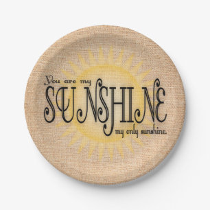 My Sunshine on Burlap Paper Plate