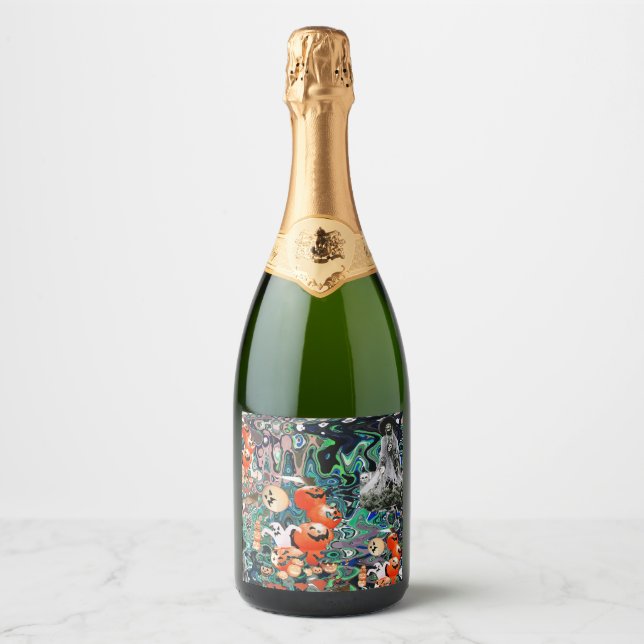 My Super Halloween V2 Sparkling Wine Label (Front)