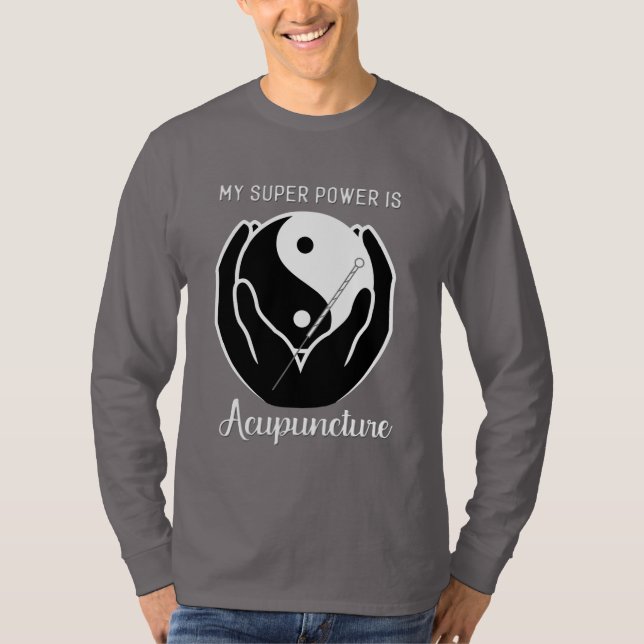 My Super Power is Acupuncture Men's Tee - long (Front)