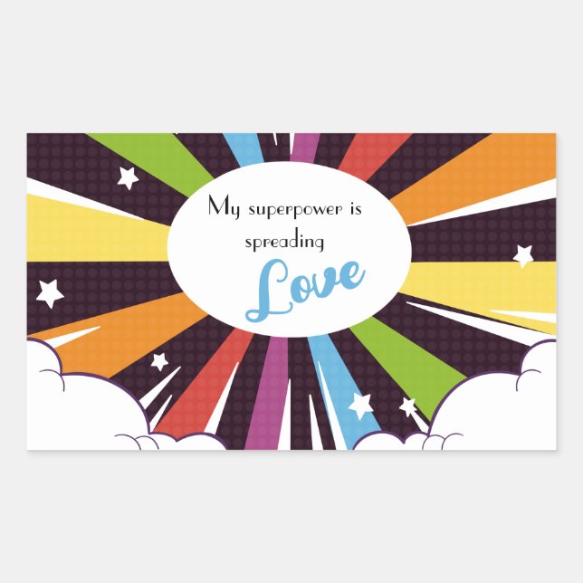 My superpower is spreading Love. Rectangular Sticker (Front)